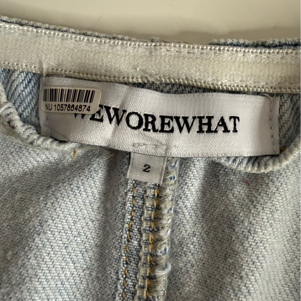 We Wore What Denim Corset cargo Jumpsuit - size 2 - Picture 8 of 15